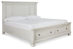 Robbinsdale King Panel Storage Bed Antique White