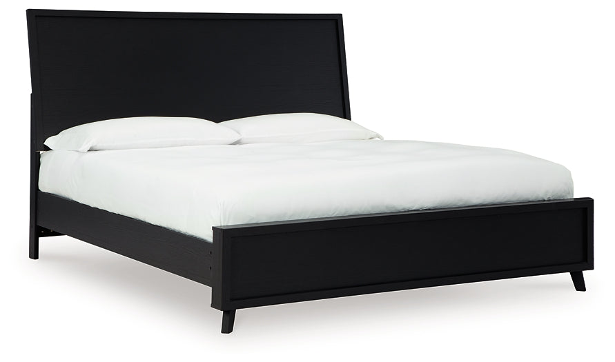 Danziar Queen Panel Bed with Mirrored Dresser and Chest