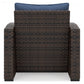 Windglow Outdoor Loveseat and 2 Chairs with Coffee Table