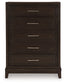 Neymorton Queen Upholstered Panel Bed with Mirrored Dresser and Chest