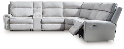 Social Pointe 6-Piece Reclining Sectional with Storage Console
