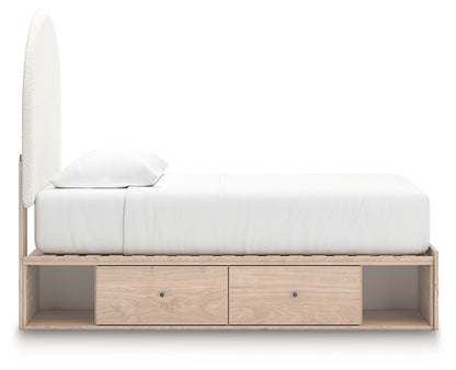 Arloster Twin Upholstered Panel Bed with Storage