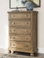 Feddinger King Storage Sleigh Bed with Mirrored Dresser, Chest and Nightstand