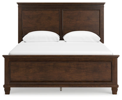 Danabrin Queen Panel Bed with Mirrored Dresser and Chest
