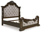 Maylee California King Upholstered Bed with Mirrored Dresser