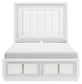 Chalanna Queen Upholstered Storage Bed with Mirrored Dresser, Chest and Nightstand
