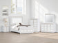 Chalanna Queen Upholstered Storage Bed with Mirrored Dresser, Chest and Nightstand
