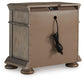 Ardenfield California King Upholstered Sleigh Bed with Mirrored Dresser, Chest and Nightstand