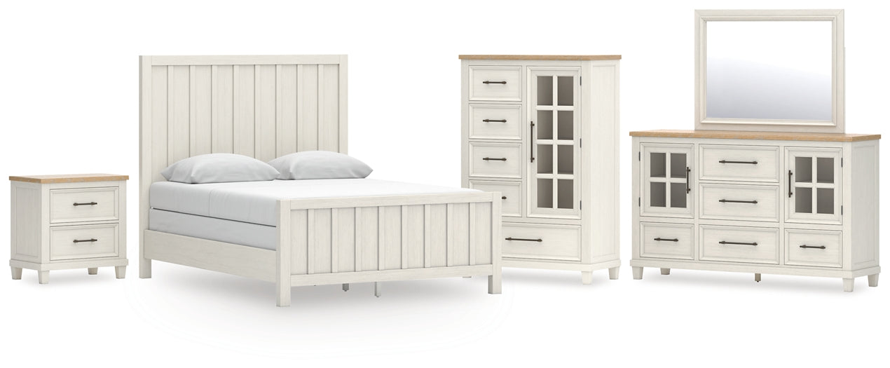 Shaybrock Queen Panel Bed with Mirrored Dresser, Chest and Nightstand