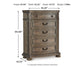 Ardenfield King Upholstered Sleigh Bed with Mirrored Dresser and Chest