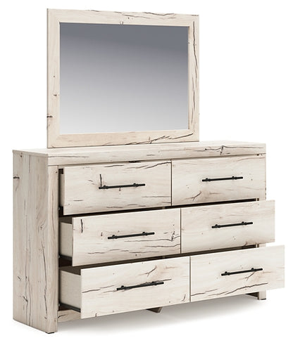 Lawroy King Panel Storage Bed with Mirrored Dresser, Chest and Nightstand