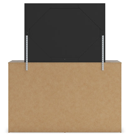 Graystorm Full Panel Bed with Mirrored Dresser and Nightstand