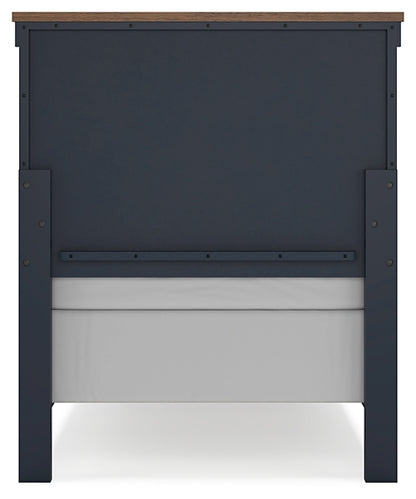 Landocken Twin Panel Headboard with Mirrored Dresser