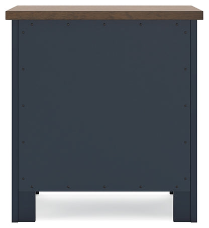 Landocken Queen Panel Headboard with Mirrored Dresser, Chest and Nightstand