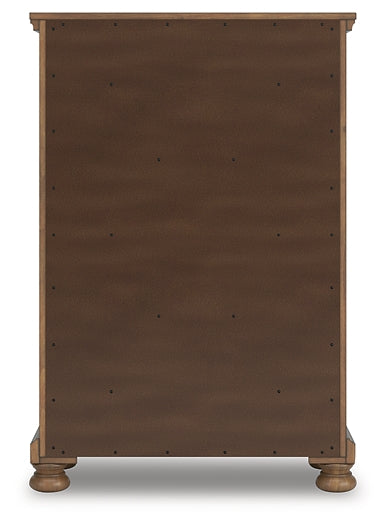 Feddinger Queen Panel Bed with Mirrored Dresser, Chest and Nightstand