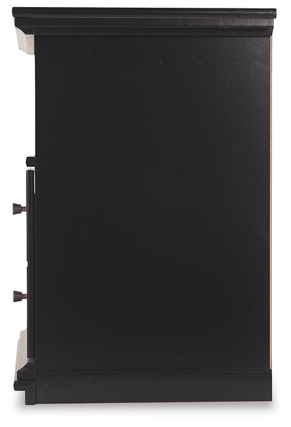 Maribel Twin Panel Bed with Mirrored Dresser, Chest and Nightstand