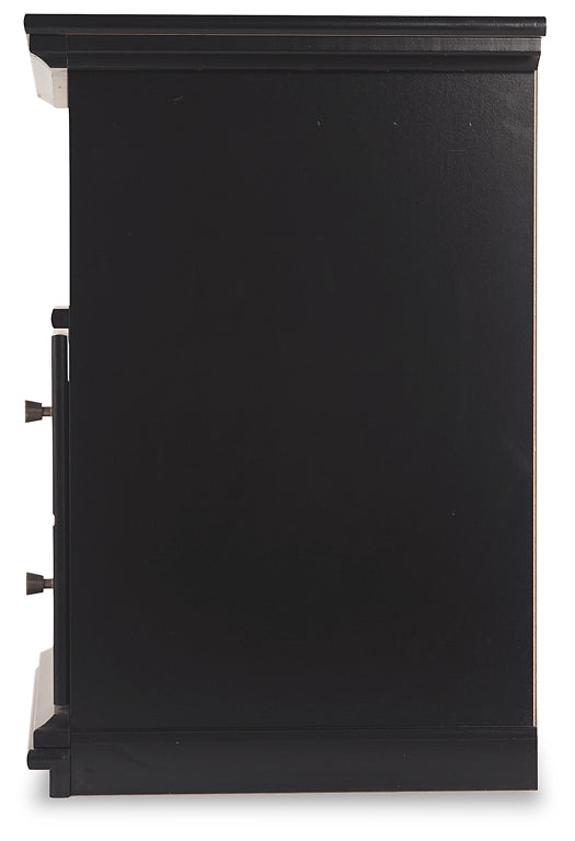 Maribel Queen Panel Bed with Mirrored Dresser and Nightstand