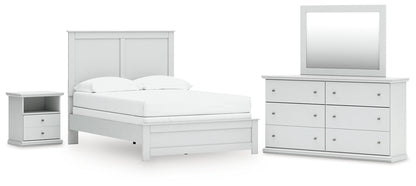 Bostwick Shoals Full Panel Bed with Mirrored Dresser and Nightstand
