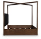 Dilenno Queen Canopy Bed with Mirrored Dresser