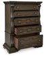 Maylee King Canopy Bed with Mirrored Dresser and Chest