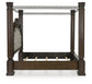 Maylee King Canopy Bed with Mirrored Dresser, Chest and Nightstand