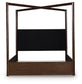 Dilenno King Canopy Bed with Mirrored Dresser and Chest