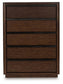 Dilenno King Canopy Bed with Mirrored Dresser and Chest