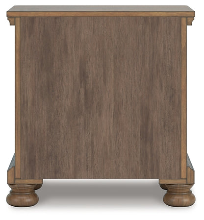 Feddinger Queen Storage Sleigh Bed with Mirrored Dresser, Chest and Nightstand