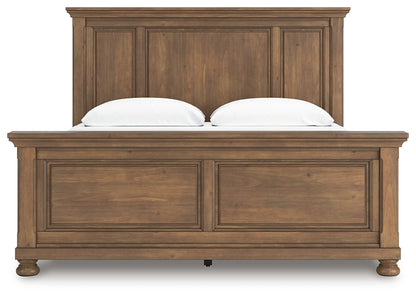 Feddinger King Panel Bed with Mirrored Dresser and Nightstand