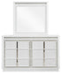 Chalanna King Upholstered Storage Bed with Mirrored Dresser