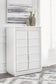 Chalanna King Upholstered Storage Bed with Mirrored Dresser, Chest and Nightstand