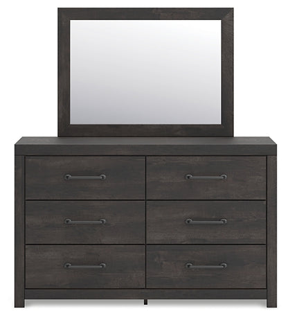 Hollivern Full Panel Bed with Mirrored Dresser and Nightstand
