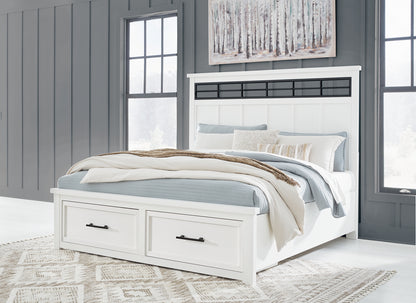 Ashbryn King Panel Storage Bed with Mirrored Dresser