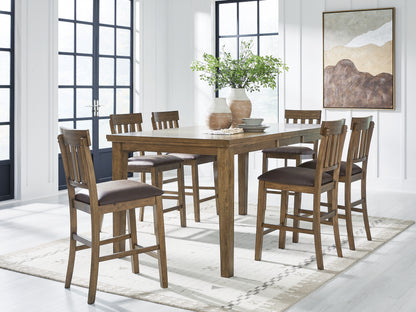 Urbinforte Counter Height Dining Table and 6 Barstools