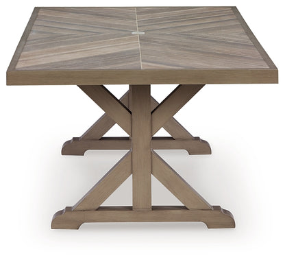 Laguna Heights RECT Dining Table w/UMB OPT