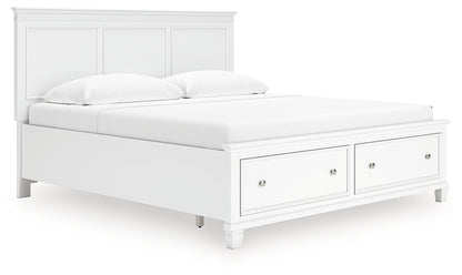 Fortman King Panel Storage Bed with Mirrored Dresser
