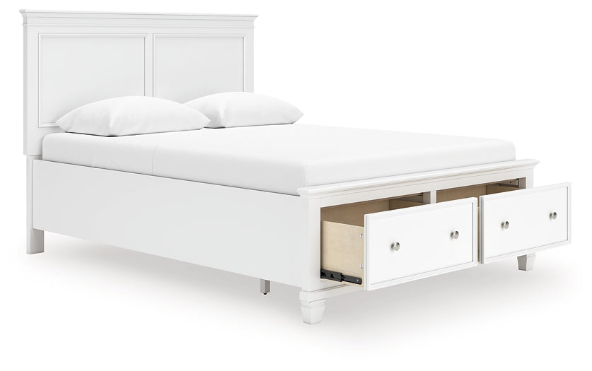 Fortman Queen Panel Storage Bed with Mirrored Dresser