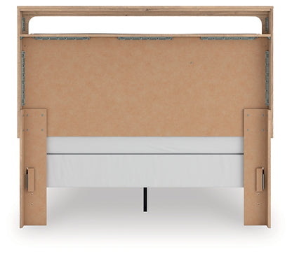 Kinlanni Queen Upholstered Panel Bed, Dresser, Mirror and Nightstand