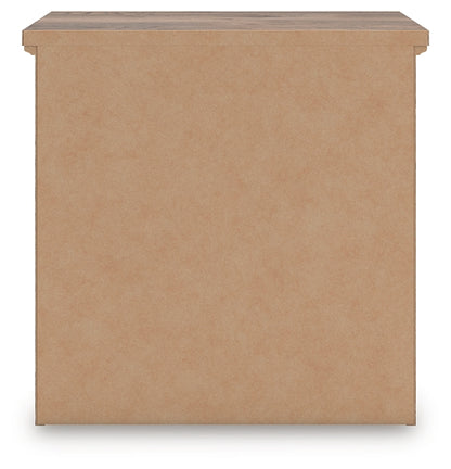 Rusticott Queen Poster Bed with Mirrored Dresser and Nightstand