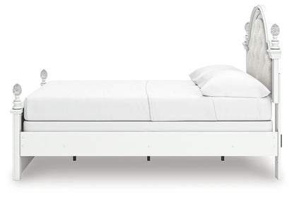 Kozlani Full Upholstered Panel Bed, Dresser and Mirror