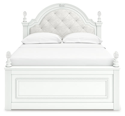 Kozlani Full Upholstered Panel Storage Bed, Dresser, Mirror and Nightstand