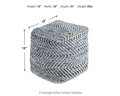 Chevron Pouf