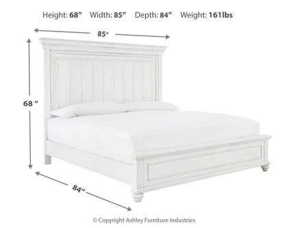 Kanwyn King Panel Bed with Mirrored Dresser