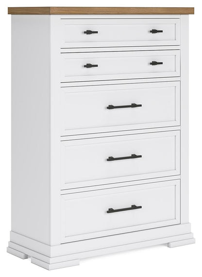Ashbryn Queen Panel Storage Bed, Dresser, Mirror, Chest and Nightstand