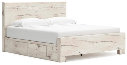 Lawroy King Panel Bed with Storage, Dresser, Mirror and Nightstand
