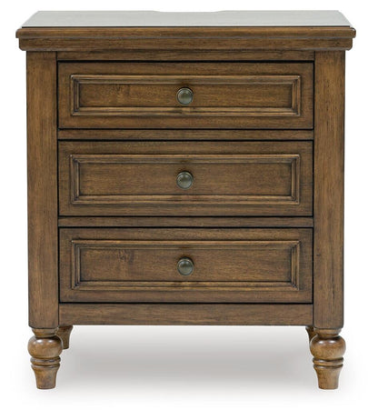 Sturlayne Queen Upholstered Panel Bed, Dresser, Mirror and Nightstand