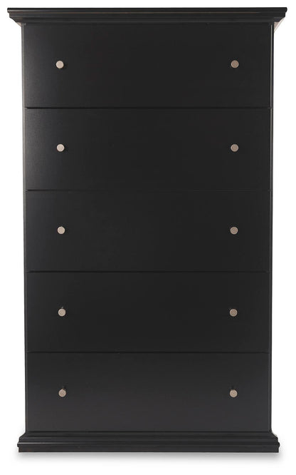 Maribel Full Panel Bed, Dresser, Mirror, Chest and Nightstand