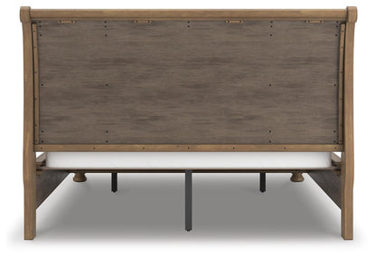Feddinger California King Storage Sleigh Bed with Mirrored Dresser