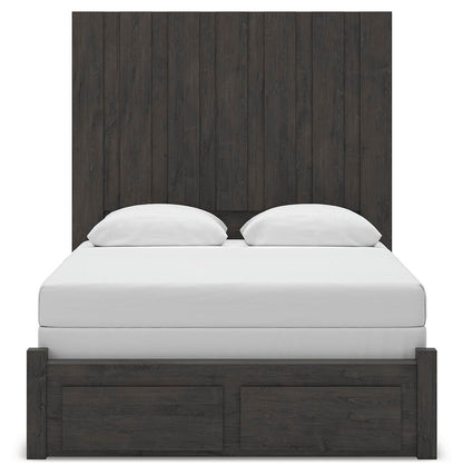 Fraluna Queen Panel Storage Bed, Dresser, Mirror, Chest and Nightstand