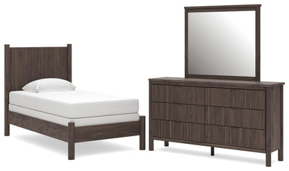 Pamytta Twin Panel Bed, Dresser and Mirror